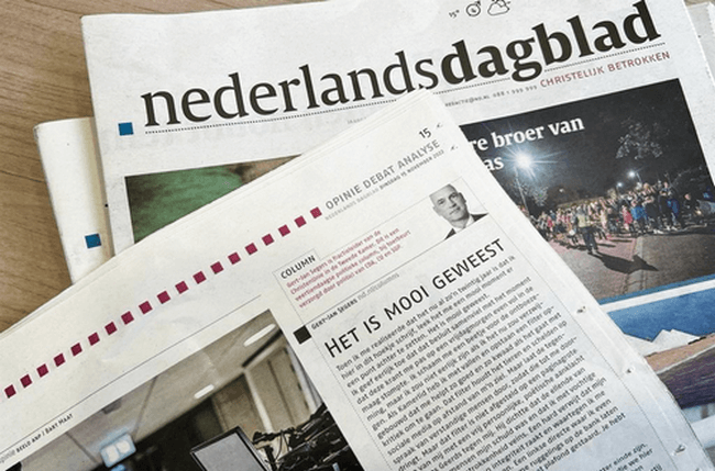 Joel Boertjens in Nederlands Dagblad